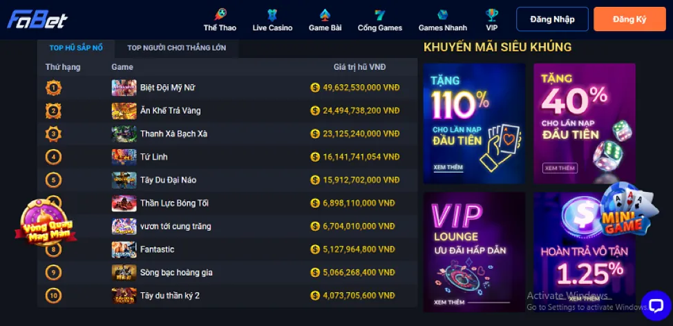 Trải nghiệm game bài trực tiếp
